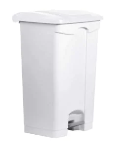 Photo Poubelle à roulettes avec couvercle - 90 litres - Blanc : HELIT H2402305