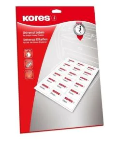 Photo Étiquettes adhésives blanches - 64,6 x 33,8 mm : KORES