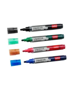 Photo Lot de 6 marqueurs à encre liquide - Assortiment : NOBO Liquid Ink 1901077