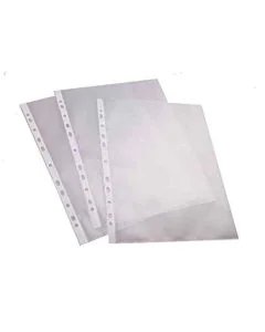 Photo Lot de 100 Pochettes perforées en PP lisse 0,07 mm - A4 : PRO-Office