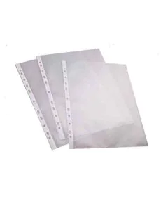 Photo Lot de 10 Pochettes perforées en PP - A4 - Incolore : PRO-Office épaisseur 0,05mm