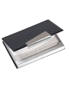 Photo SIGEL  : Boite pour cartes de visite VZ131 - Look aluminium/cuir
