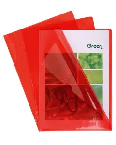 EXACOMPTA : Pochettes à coins A4 en pvc lisse - Rouge