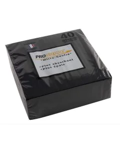 Serviettes de table Micro-Gaufrées - 380 x 380 mm - Noir PRO NAPPE Lot de 40 - image