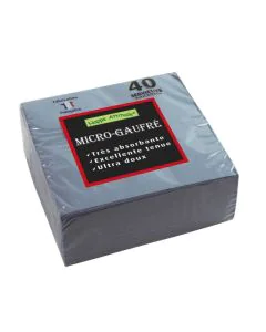 Serviettes de table Micro-Gaufrées - 380 x 380 mm - Gris PRO NAPPE Lot de 40 image