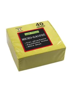 Serviettes de table Micro-Gaufrées - 380 x 380 mm Jaune PRO NAPPE Lot de 40 image