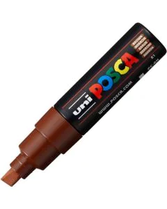 UNI-BALL : Marqueur peinture Posca PC 8K - Pointe biseautée de 8 mm - Marron - PC-8K M