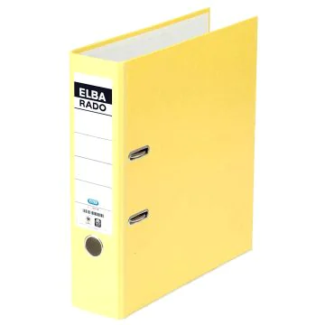 Classeur à levier - Dos 80 mm - Jaune : ELBA Rado Brillant Photo