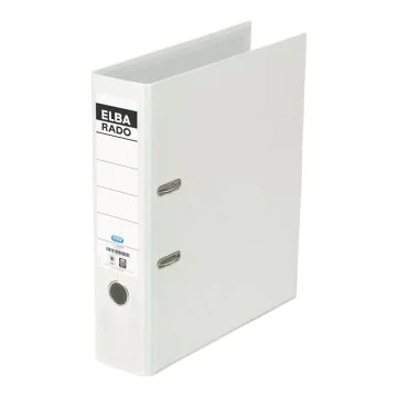 Classeur à levier - Dos 80 mm - Blanc : ELBA Rado Brillant Image