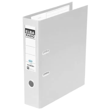 Classeur à levier en PVC - Dos 80 mm - Blanc : ELBA Rado Plast Image
