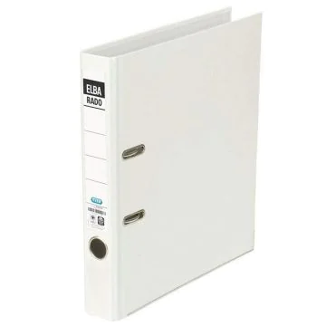 Classeur à levier avec protection de bords - Dos 50 mm - Blanc - ELBA Rado Brillant - 100022611- Photo