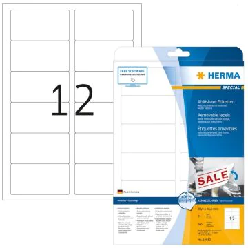 HERMA 10010 : Étiquettes adhésives blanches - Multi-usages - 88,9 x 46,6 mm