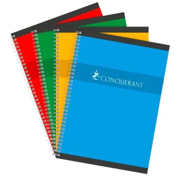 Cahier 180 pages Grands carreaux - 17 x 22 cm : CONQUERANT Modèle