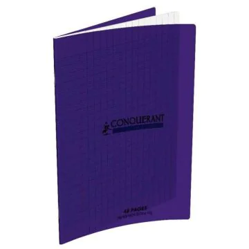 Cahier d'écolier - 48 pages Grands carreaux - 170 x 220 mm - Polypro Violet : CONQUERANT Visuel