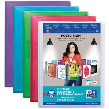 Protège-documents personnalisable de 160 vues - Assortiment : OXFORD Polyvision