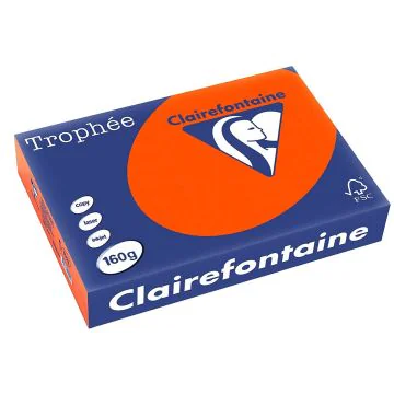 CLAIRALFA Lot de 250 feuilles A4 Trophée - 160 g Rouge Cardinal