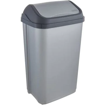 Poubelle avec couvercle - 50 litres - Argent/Anthracite: KEEEPER Swantje Image