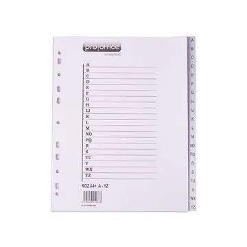 Intercalaire alphabétique en plastique - A à Z - A4 PRO-OFFICE Image