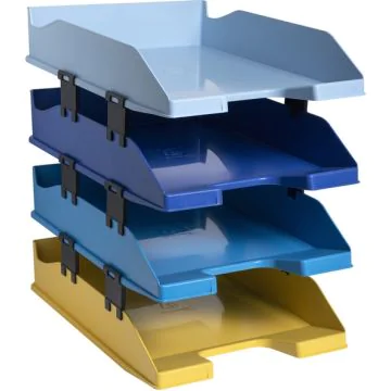 Set de 4 Corbeilles à courrier Combo Midi - Assortiment : EXACOMPTA Bee Blue image