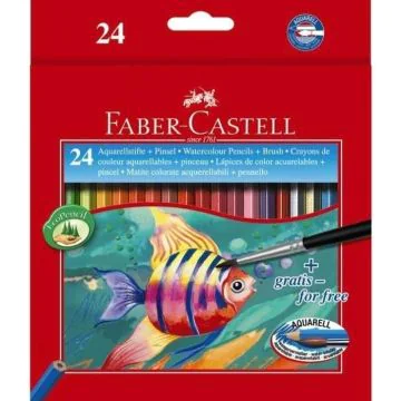 Etui de 24 Crayons de couleur aquarellables : FABER-CASTELL Kinder-Aquarell (114425)