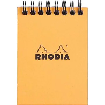 Bloc-notes quadrillé à spirale - Couverture Orange - 75 x 105 mm A7 RHODIA 