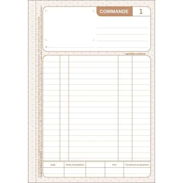 COMMANDE Carnet autocopiant Tripli 210 x 148 mm 1183D Modèle