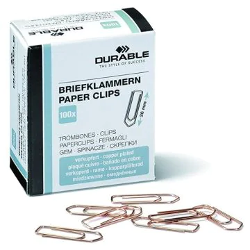 Boite de 100 trombones en métal - Cuivré - 26 mm : DURABLE Modèle