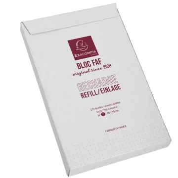 Recharge de feuilles unies avec pointillées Pour FAF n°2  EXACOMPTA