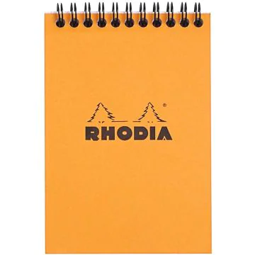 Bloc-Notes quadrillé à spirale - 105 x 148 mm A6 : RHODIA Couverture Orange Visuel