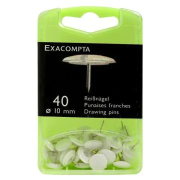 Boite de 40 punaises - Blanc Exacompta 14020E 