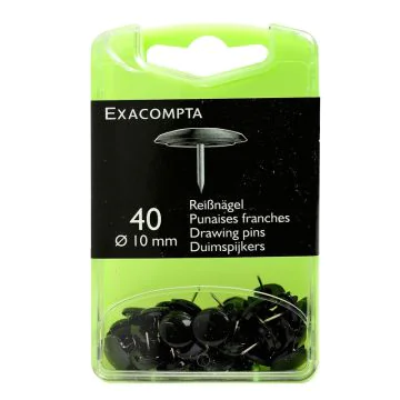 Boite de 40 punaises - Noir Exacompta 14021E