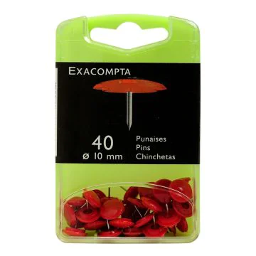 Boite de 40 punaises - Rouge Exacompta 14024E