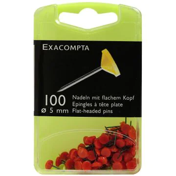Epingles de signalisation à tête plate - Orange EXACOMPTA 14507E photo