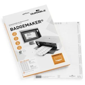 Bristols PC pour Badges - 60 x 30 mm : DURABLE Lot de 540 Visuel