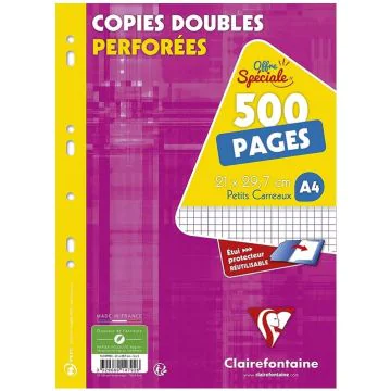 CLAIREFONTAINE Copies doubles Petits Carreaux - 210 x 297 mm