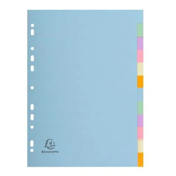 EXACOMPTA : Jeu de 12 intercalaires neutres en carte recyclée 1612E