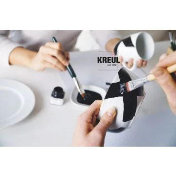 Lot de 6 peintures brillantes pour porcelaine - 6 x 20 ml - Assortiment : KREUL Exemple