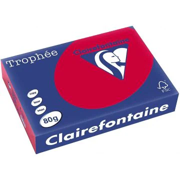 Ramette de papier Trophée de 500 feuilles A4 - Rouge Groseille : CLAIREFONTAINE Visuel