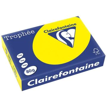 Ramette de papier Trophée de 500 feuilles A3 - Jaune soleil : CLAIREFONTAINE Image