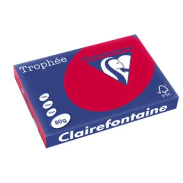 Ramette de papier Trophée de 500 feuilles A3  - Rouge Groseille : CLAIREFONTAINE 1895