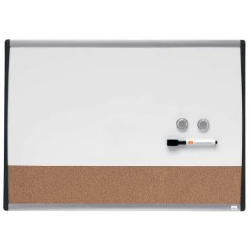 Tableau mural magnétique Blanc et Liège - 585 x 430 mm : NOBO image