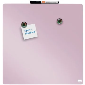 Tableau Mémo Magnétique Carré - Rose - 360 x 360 mm : NOBO image