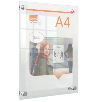 Porte Affiche - Acrylique Transparent - A4 - 261 x 346 mm : NOBO Premium Plus image