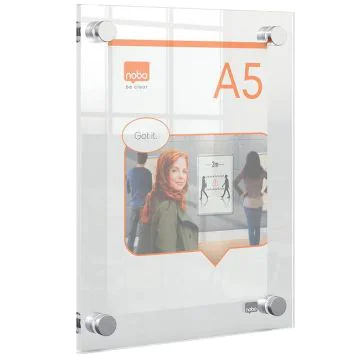 Porte Affiche - Acrylique Transparent - A5 - 199 x 261 mm : NOBO Premium Plus image