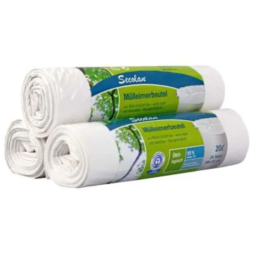 Photo Sacs poubelle - 20 litres - Blanc : SECOLAN