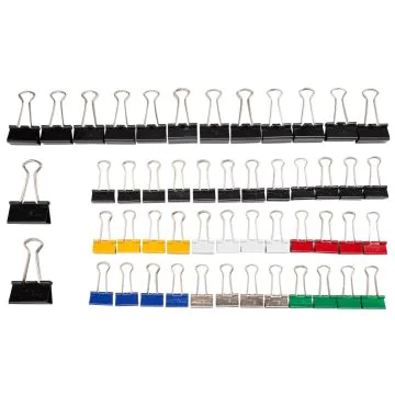 Pince double clip en acier - Largeur 19/25/32 mm - Assortiment MAUL Mauly Lot de 50