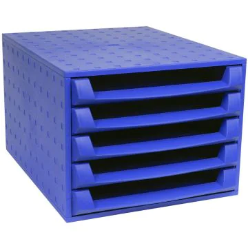 221101D EXACOMPTA : Caisson à 5 tiroirs ouverts - Box Office - Bleu cobalt exemple