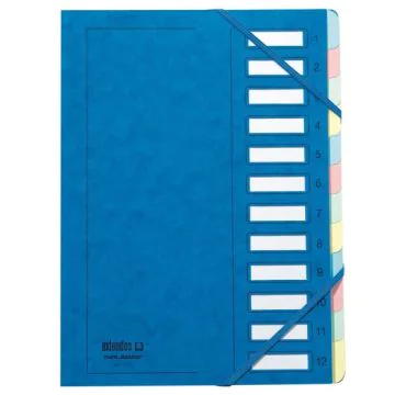 Trieur Papier à élastiques de 12 compartiments - Bleu : EXTENDOS Modèle
