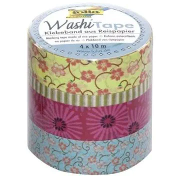 Ruban décoratif autocollant - Fleurs - Washi Tape FOLIA 26405 Image1