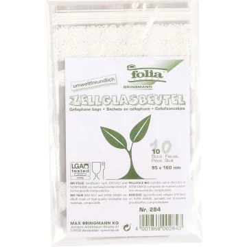 Sachet en cellophane imprimé - Dentelle - 95 x 160 mm : FOLIA Lot de 10 Visuel